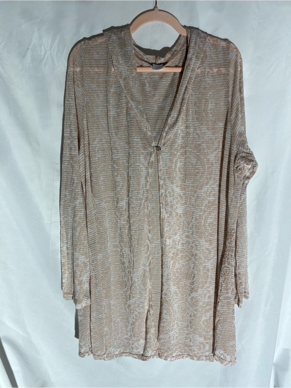 NWOT Womens HARD TAIL Soft Pink* Floral Paisley Sheer Fairy Cardigan